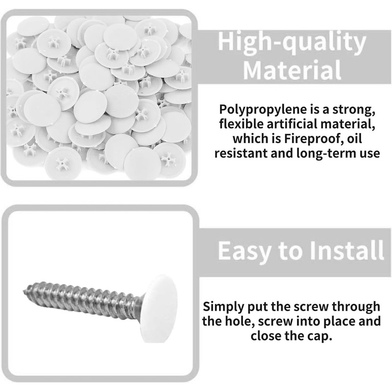 TA-VIGOR 40Pcs Screw Cap Covers, 17 x 4mm Plastic Screw