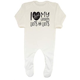 Shopagift Baby I Love My Grandpa Lots and Lots Sleepsuit Romper White