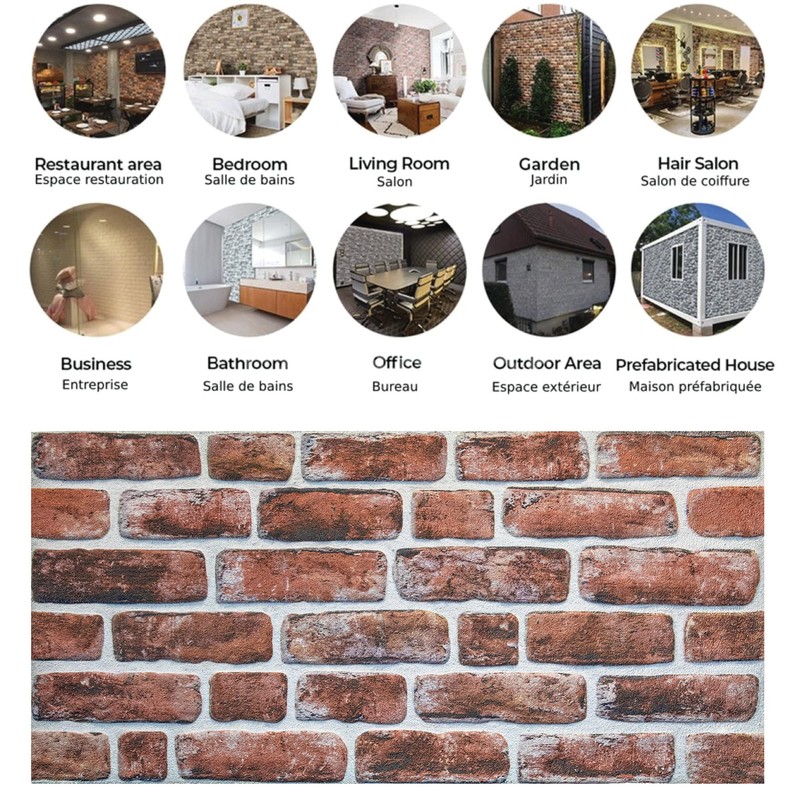 Dundee Deco 3D Wall Panels Brick Effect - Cladding, Mahogany