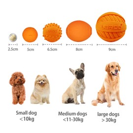 LaRoo Dog Toy Dog Ball Squeaker, Durable Natural Rubber Dog Football, Squeaker Throwing Dog Balls, Chew Toy for Small and Large Dogs.