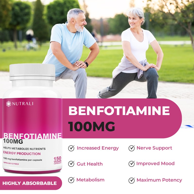 Nutrali New *BONUS SIZE* 150 capsules HIGHEST POTENCY Benfotiamine Complex
