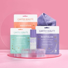 Carter Beauty The Self Care Edit - Skincare Essentials For Everyday Needs - Includes Facial Masks, Boosting Serum, Headband - Promotes Healthy, Youthful Skin - Vegan And Paraben Free - 5 Pc Gift Set