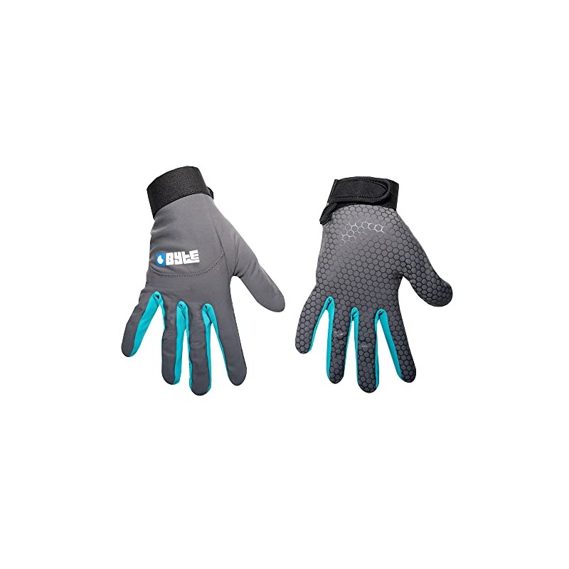 BYTE SKIN HOCKEY GLOVES GREY TEAL (XXXS)