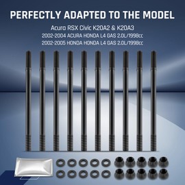 SPELAB Head Stud Replacement Kit Compatible with Acura L4 Gas 2.0L 2002-2004, Compatible with Honda L4 Gas 2.0L 2002-2005, Cylinder Head Stud Assembly Kit & Assembly Lubricant