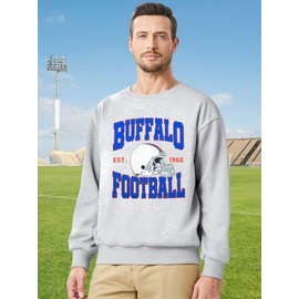 PNORATM Game Day Football Sweatshirts for Men Team City Name Helmet Print Sweatshirt Football Team Fans Tops