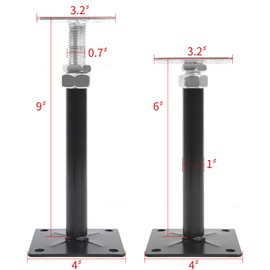 4 Pack Adjustable Floor Jacks, 6"-9" House Jack Posts, Floor Leveling Supports, Heavy Duty Screw Jack for Floor Support, Lift & Straighten Floors