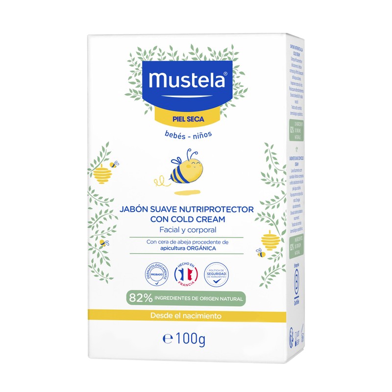 Mustela Jabón en barra nutriprotector Cold Cream, 100g.