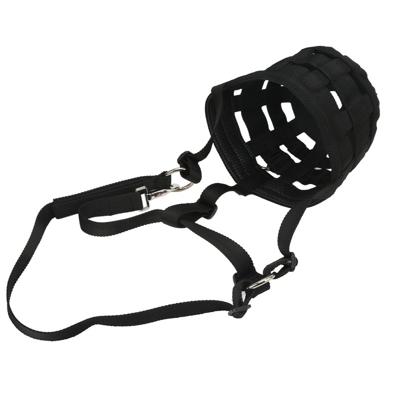 Black Horse Grazing Muzzle Easy Breathe Horse Mouth Cover with