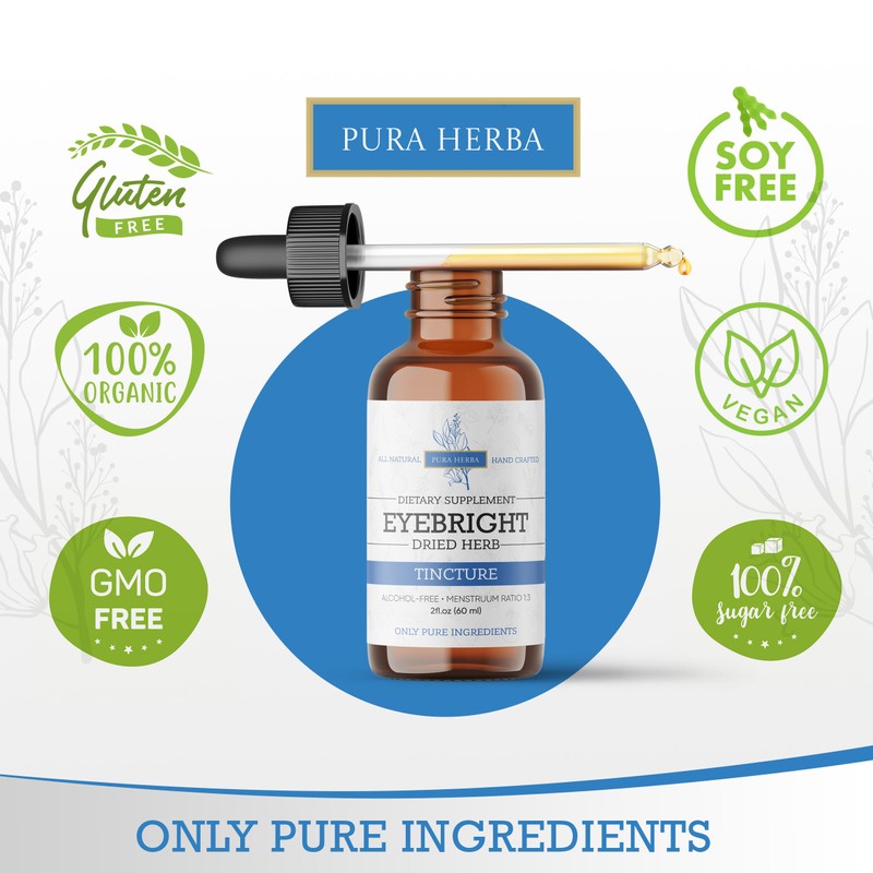 Pura Herba Eyebright Herb 2 Fl Oz Extract, Eyebright Oral