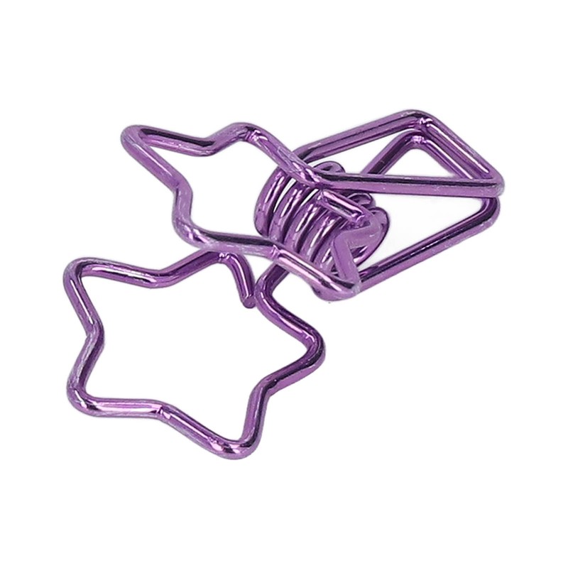100pcs Star Binder Clips Cute Cartoon Hollow Strong Clamping Force