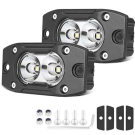 OFFROADTOWN Flush Mount LED Pods 2PCS Flush Mount Backup Lights 40W Spot Offroad Driving Lights Flush Mount Fog Light Ditch Lights Bumper Light for Trucks Pickup UTV SUV ATV, White
