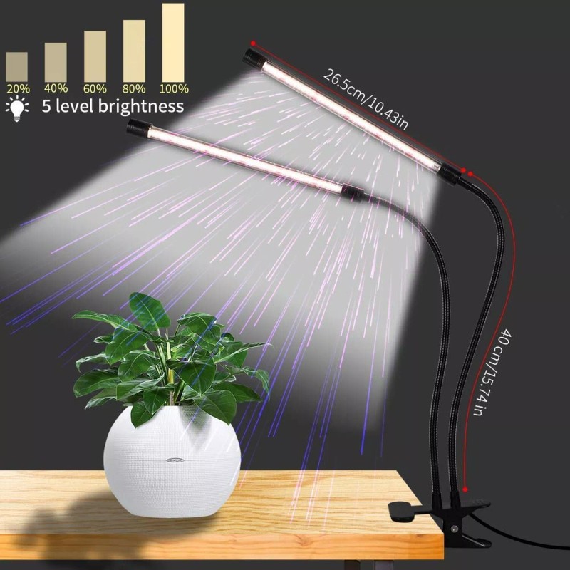 GooingTop LED Grow Light,6000K Full Spectrum Clip Plant Growing Lamp