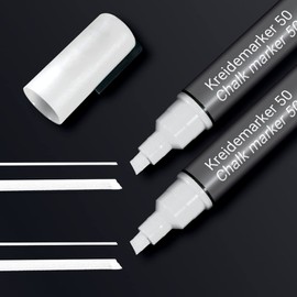 SIGEL BA184 Chalk Marker White Pack of 2 Chisel Tip 1-5 mm Wipe Clean