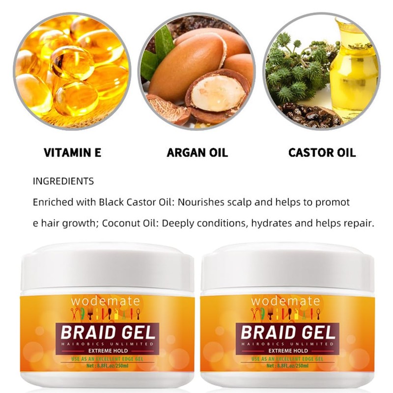 Braided Gel with Good Support for Twists, Curls, Braids and