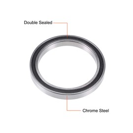 sourcing map 6809-2RS Deep Groove Ball Bearing 45 x 58 x 7 mm Double Sealed Chrome Steel Bearings
