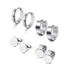 Huggie Piercing Earrings 4 Pairs Stainless Steel Hoop Stud Earrings