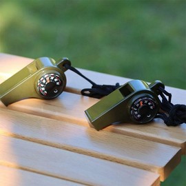 Mountaineering self-defense and other multi-functional survival compass whistle thermometer whistle 4ea