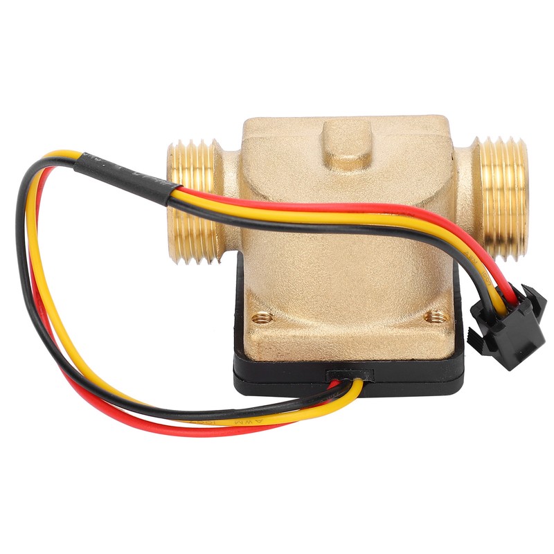 G1/2in Male Water Flow Sensor Counter Brass Hall Flowmeter DC