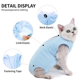 Kitten Onesies, Cat Recovery Suit for Abdominal Wounds or Skin Diseases, After Surgery Wear Anti Licking Wounds, Breathable Great E-Collar Alternative for Cat