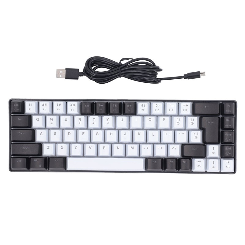 Membrane Gaming Keyboard 68 Keys RGB Backlit Ergonomic USB Interface