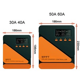 POWLSOJX 40/60A MPPT Solar Charge Controller 12/24V Automatic Batteryidentification System with LCD Display Accurate voltage control Photovoltaic energy storage lead-acid battery lithium battery (60A)