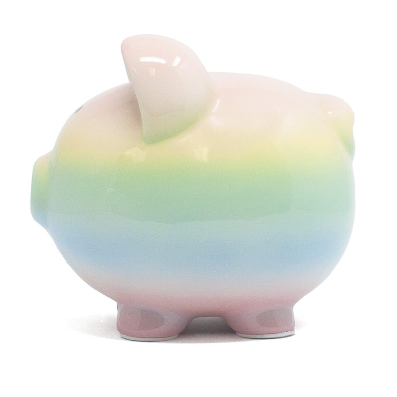 Child to Cherish Ombre Ceramic Piggy Bank, Rainbow