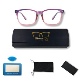 SALO MOON OPTIC Anti-Reflective Reading Glasses with Blue Light Blocking Technology Ideal for Gaming and Computer Work (PURPLE UPPER AND RED LOWER)