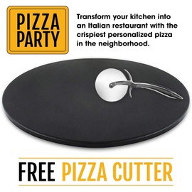 Heritage 15" Ceramic Pizza Non-Stick Stain Free Stone Set w/ Bonus Cutter