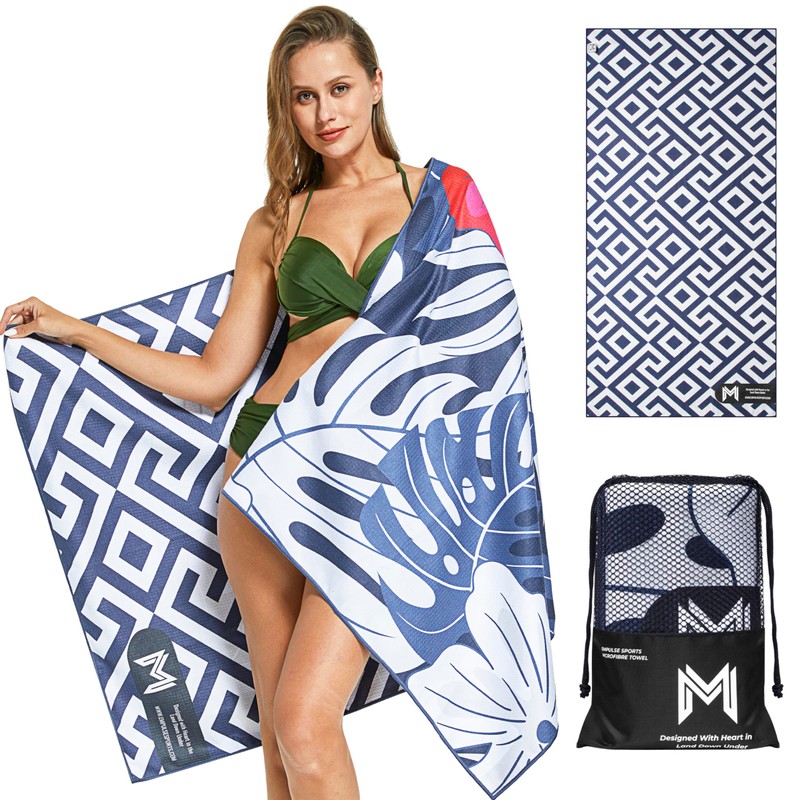 EMPULSE Sports Sand-Free Beach Towel | Ultra-Absorbent & Quick-Drying |