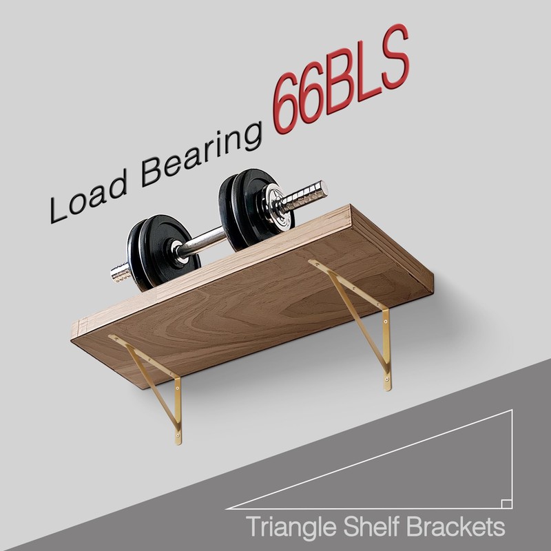 4 Pcs Gold Shelf Brackets Triangle Shelving Brackets Right Angle