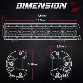 OFFROADTOWN 15 Inch 300W LED Light Bar, White, Aluminum, IP68 Waterproof, Suitable for Off-Road Vehicles, UTVs, ATVs, Trucks, Boats
