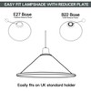 Modern Industrial Metal 22cm Easy Fit Cone Shape Pendant Ceiling