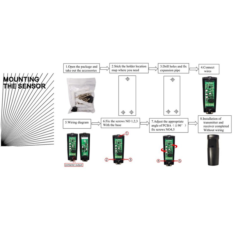 Motion Sensor Alarm Waterproof Wireless Infrared Detector 24V for Garage