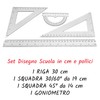 Set of 4 Geometry and Drawing Ruler 30 cm, Triangle