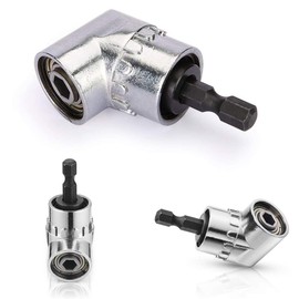 Right Angle Drill, Vakki 105 Degree Right Angle Driver Angle Extension Power Screwdriver Drill Attachment 1/4inch Hex Bit Socket Screwdriver Holder Adaptor for Tight Corner Workspace