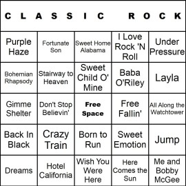 banginmeats Classic Rock 100 Music Bingo Cards Printed And Laminated With Playlists