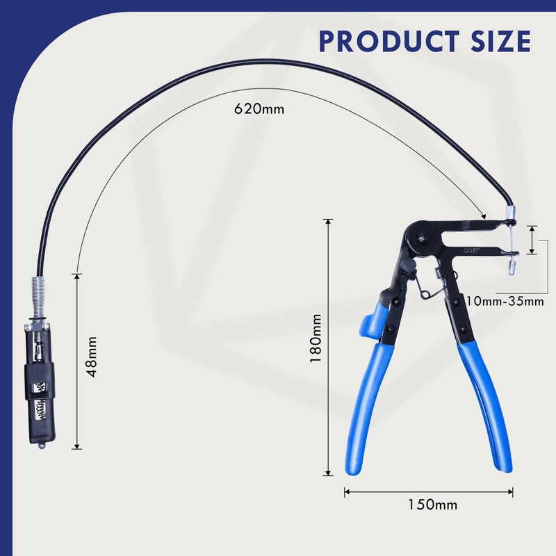 CCLIFE Hose Clamp Pliers with 630 mm Bowden Cable Spring