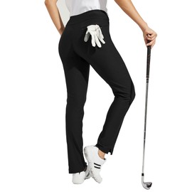 Willit Women's Golf Pants Stretch Casual Pull on Pants Quick Dry Hiking Pants Black XL