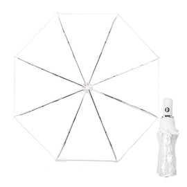 YUEMING Automatic Transparent Folding Umbrella, Auto Open 8 Ribs Clear Umbrella for Weddings Windproof Rainproof Travel Umbrella See Through Umbrella for Bride and Groom Photographer