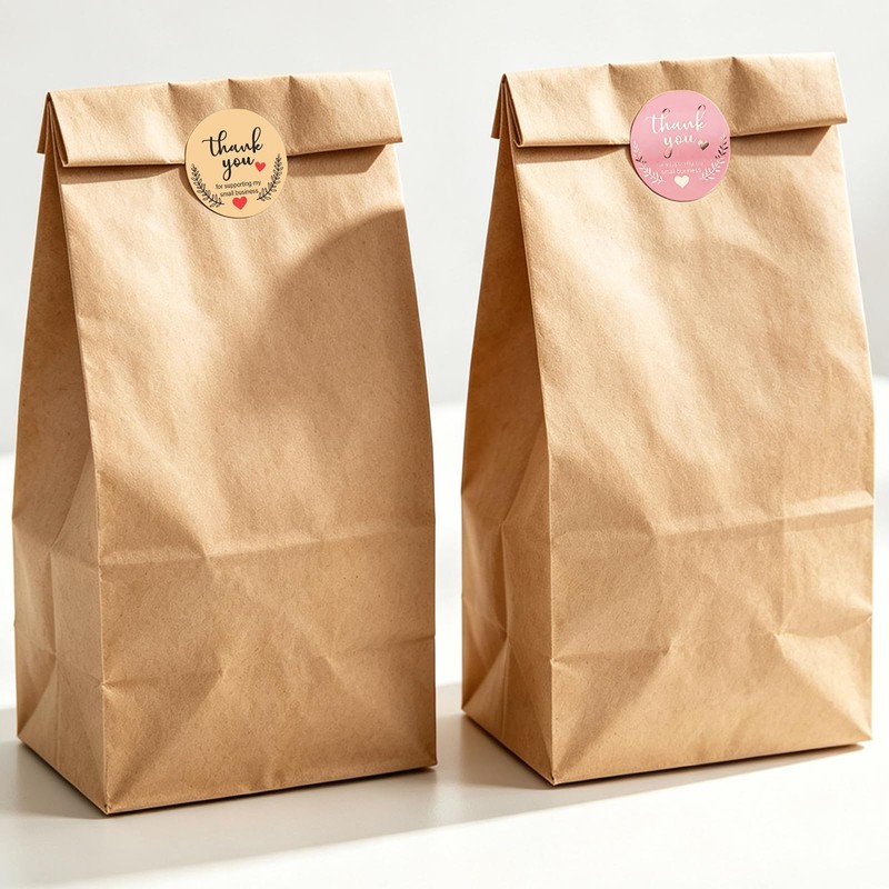 2 Rolls 1000 PCS 1.5 inch Pink and Gold Thank