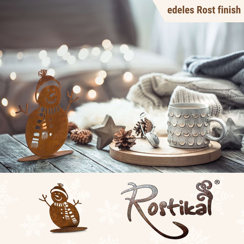 Norbert Rostikal Patina Snowman Winter Decoration with Whistle