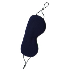 FRCOLOR 1pc Dual Use Silk Sleep Eye Mask Light Blocking Breathable Shading Eye Patch for Travel Home Rest Green and Navy Head Strap Warm Cool Features