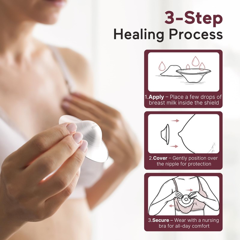 Momcozy 999 Silver Nursing Cups, Hole-Free Design, 999 Silver Nipple