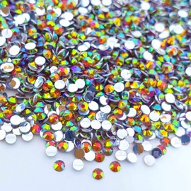 MajorCrafts 1000pcs 5mm ss20 Crystal AB Coated Flat Back Round 14 Facets Resin Rhinestones Embellishment Gems (Crystal Light Red Siam AB20)