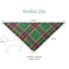 CozyHaus - Pañuelos de Navidad para perro, 2 unidades, talla L, clásico de invierno rojo y verde a cuadros con bordes de borlas, traje de día festivo triangular para perros de niño y niña, disfraces