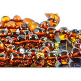 Baltic Amber Necklace for Adult - Natural Amber from Baltic Region, Genuine Baltic Amber (23.6, cherry)