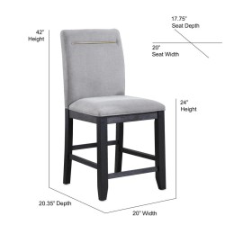 Steve Silver Yves Counter Chair - Grey (set of 2)