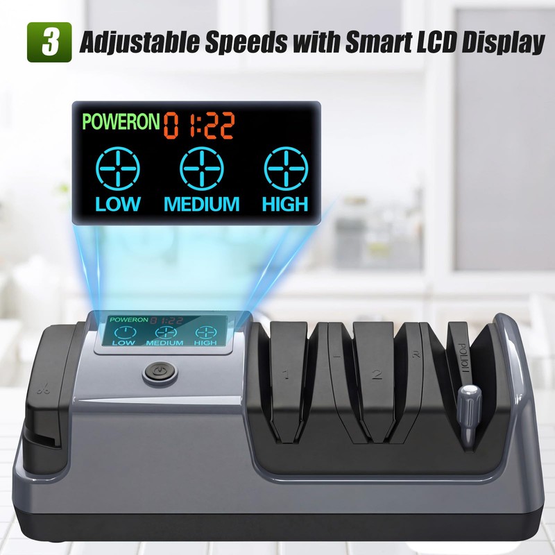 5-in-1 Electric Knife Sharpener for All Knives – Diamond Abrasive