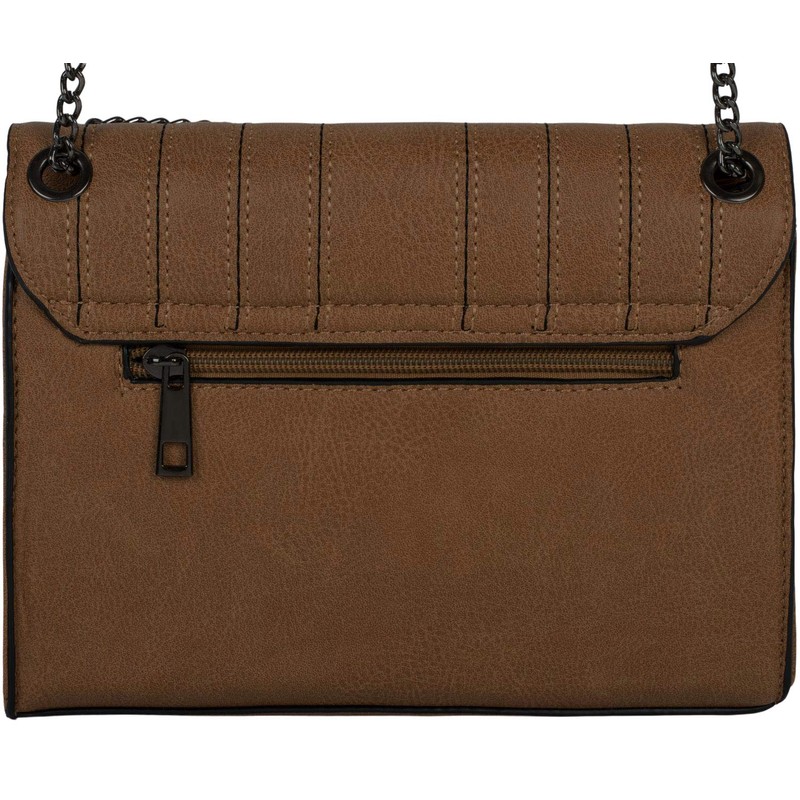 styleBREAKER Women's Shoulder Bag with Decorative Stitching and Chain Shoulder