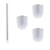 WAVEWO Stainless Steel Toilet Brush Set - 3 x Interchangeable